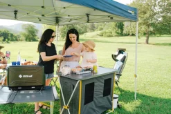 Deluxe Folding 3 Shelf Double Cupboard