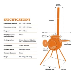 Ozpig Series 2 Portable Wood Fire Stove