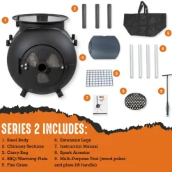 Ozpig Series 2 Portable Wood Fire Stove