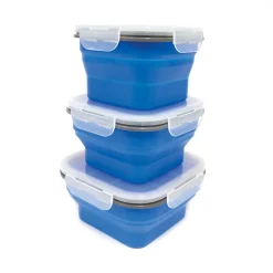 Popup Food Containers Blue 3 Pack