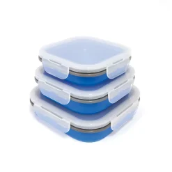 Popup Food Containers Blue 3 Pack